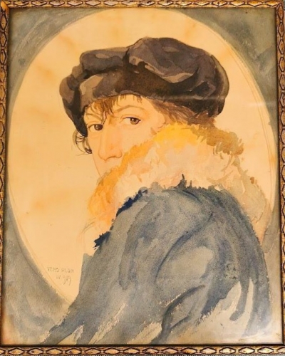 Veno Pilon, Vera Albreht, roj. Kessler, april 1919, akvarel na papirju, 35 × 29 cm, Pilonova galerija Ajdovščina