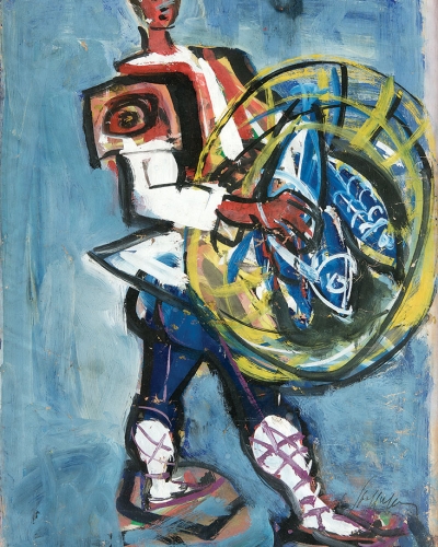 Lojze Spazzapan, Dalmatinski ribič, nedatirano, gvaš, karton, zasebna zbirka, foto Primož Brecelj